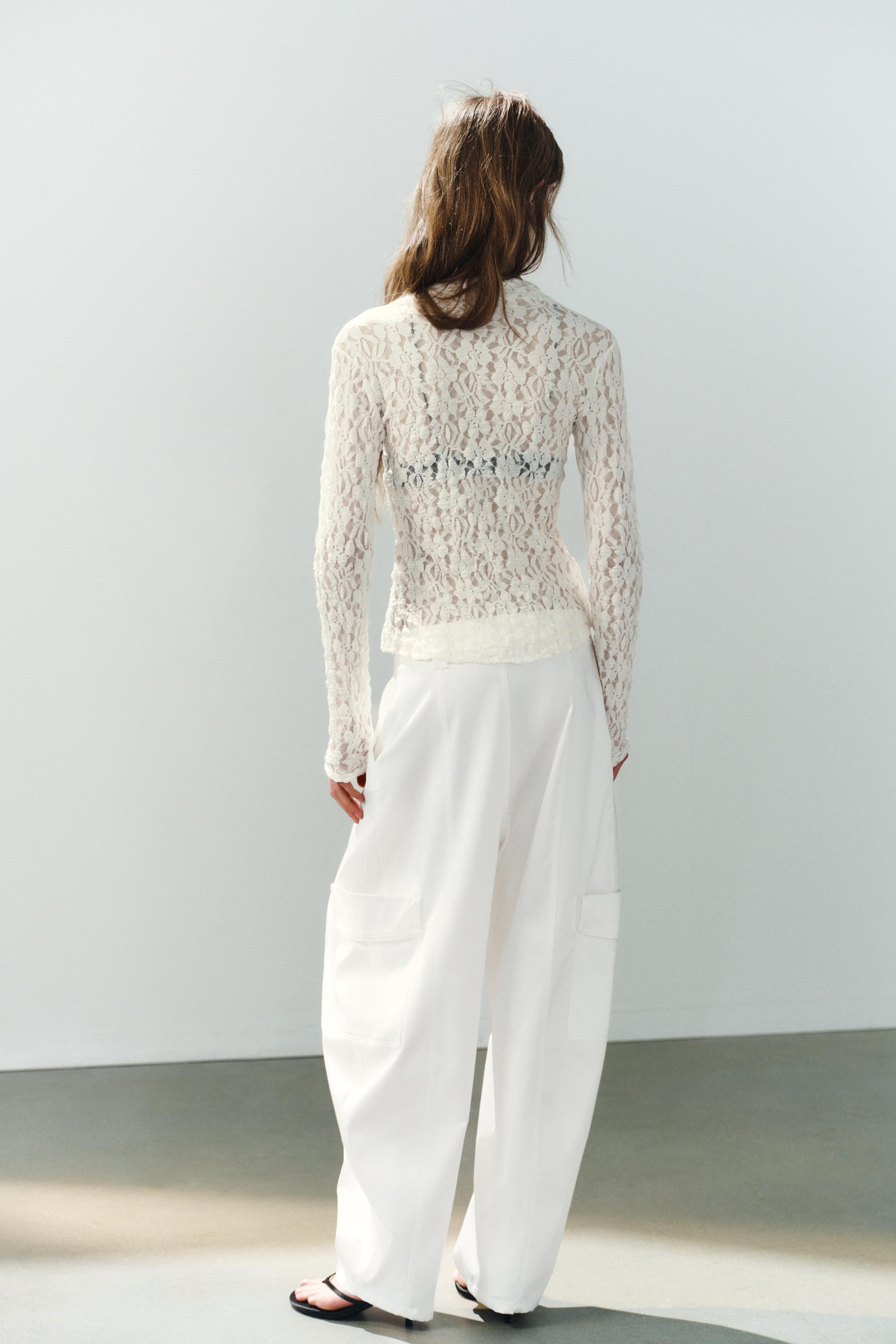 LACE BUTTON-UP TOP